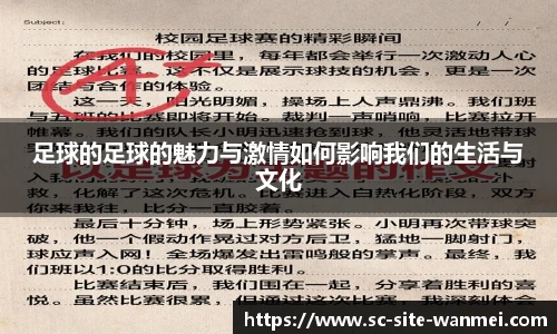 足球的足球的魅力与激情如何影响我们的生活与文化